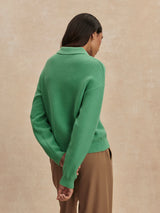 Varley Marlie Polo Knit Sweater - Green Spruce