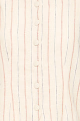 Ichi Linno Waistcoat - Brown Stripe