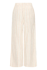 Ichi Linno Pant - Brown Stripe