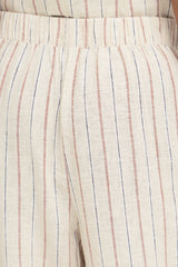 Ichi Linno Pant - Brown Stripe